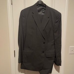 Grey Men’s Suit (pants & jacket), pants 48xl, 43w, jacket 48xlng; Jos A Bank